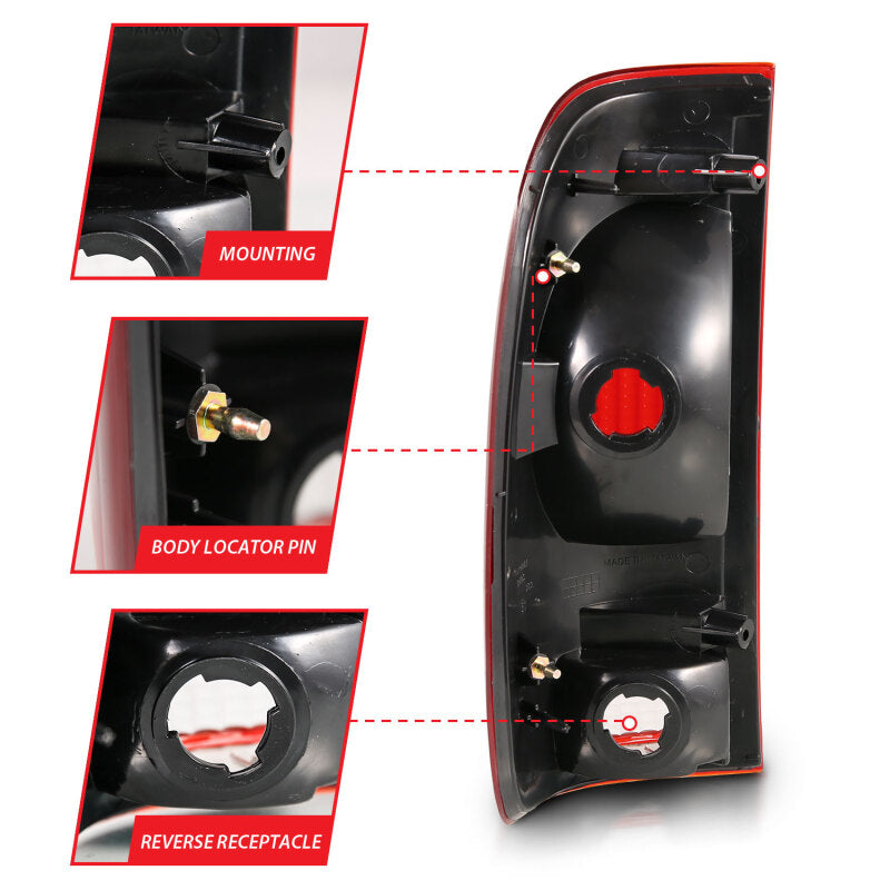 ANZO Tail Light Assembly Red/Clear Lens OE Replacement | Ford F-150 (97-03) (311307)