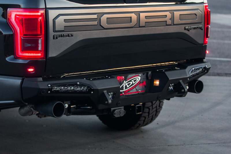 Addictive Desert Designs HoneyBadger Rear Bumper w/ 10in SR LED Mounts | Ford F-150 Raptor (17-20)