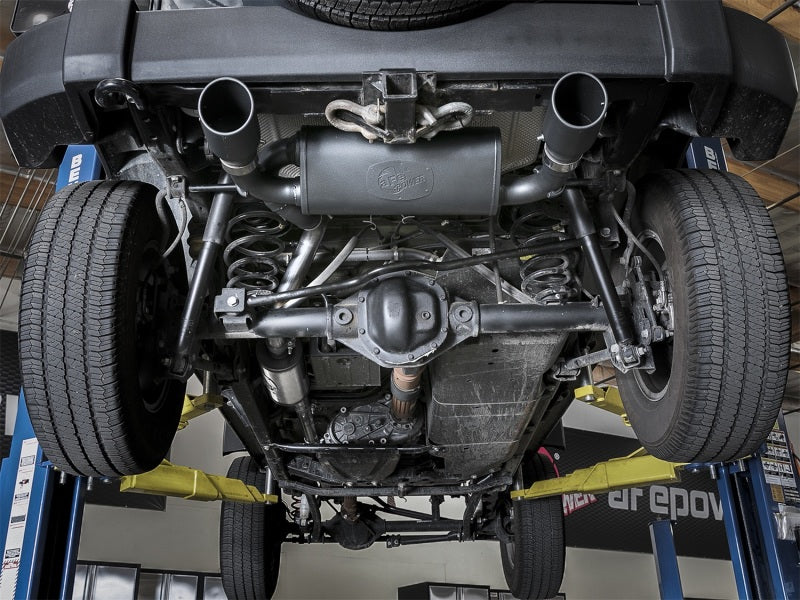 aFe Rebel Series 2.5" Cat-Back Exhaust Black Tips (REAR): Jeep Wrangler JK 2007-2018 3.8/3.6L