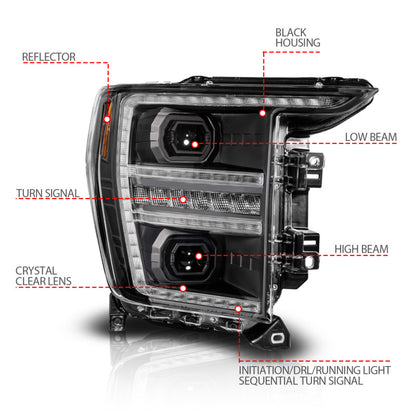 ANZO LED Projector Headlight w/ Switchback + Sequential | Ford F150 (21-23) (111594-R)