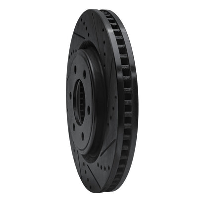 R1 2021-2025 Ford F-150 4WD Front Right Drilled & Slotted Black Brake Rotor | Ford F-150 (21-26) (ECB-54287R)