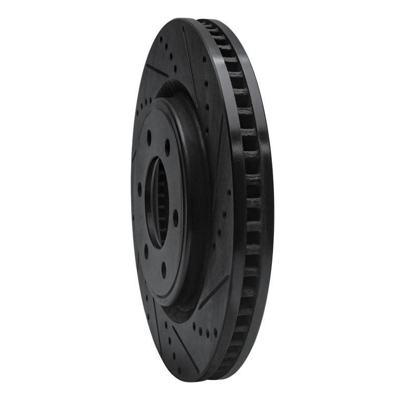 R1 2021-2025 Ford F-150 4WD Front Right Drilled & Slotted Black Brake Rotor | Ford F-150 (21-26) (ECB-54287R)
