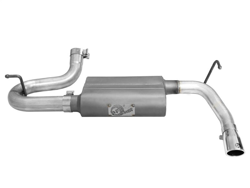 AFE Scorpion 2-1/2" Aluminized Steel Axle-Back Exhaust System (Polished Tip): Jeep Wrangler JK 2007 - 2018 (3.6L & 3.8L V6)