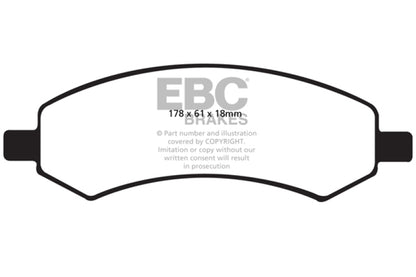 EBC Yellowstuff Front Brake Pads: Dodge Durango 2007 - 2008