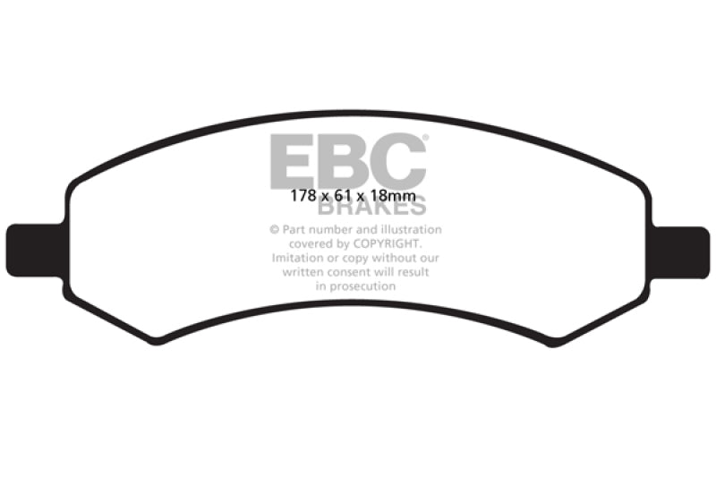 EBC Extra Duty Front Brake Pads: Dodge Dakota (05-10), Durango (07-09) & Ram (06-10)