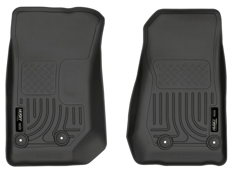 Husky Liners Black Front Floor Liners: Jeep Wrangler (2014-2017) / Wrangler JK (2018)