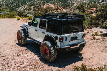 Body Armor 4x4 Full Width Rear Bumper w/ Tire Carrier Mount: Jeep Wrangler 2018-2021
