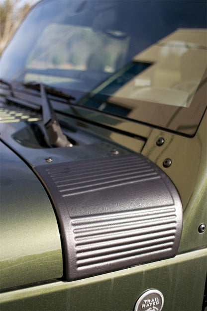 Rugged Ridge Ribbed Cowl Body Armor (Pair) (FRONT): Jeep Wrangler JK 2007-2018