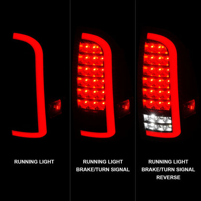 ANZO Full LED Tail Lights w/ Light Bar Sequential Black Housing Clear Lens | Toyota Tacoma (05-15) (311427)