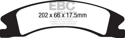 EBC Yellowstuff Front Brake Pads | 15+ Cadillac Escalade Ext/Esv 6.2 2WD
