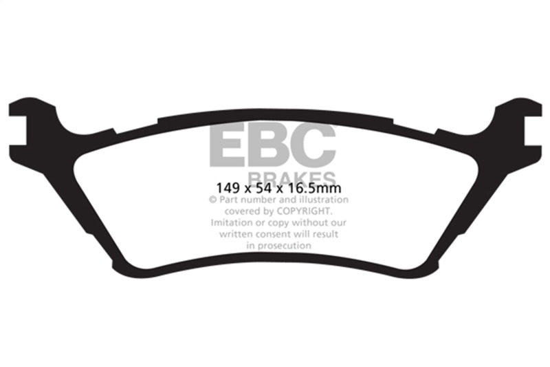 EBC Yellowstuff Rear Brake Pads | 15+ Ford F150 2.7 Twin Turbo (2WD)