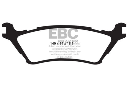 EBC Extra Duty Rear Brake Pads | 15+ Ford F150 2.7 Twin Turbo (2WD)