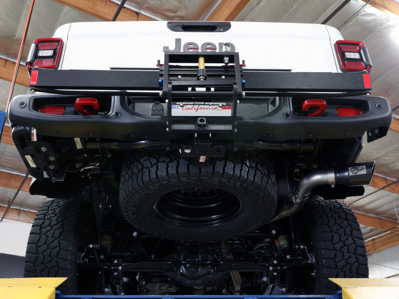 aFe Vulcan SS DPF-Back Exhaust (Black Tip) (REAR): Jeep Gladiator 3.0L EcoDiesel (21-25) - Black