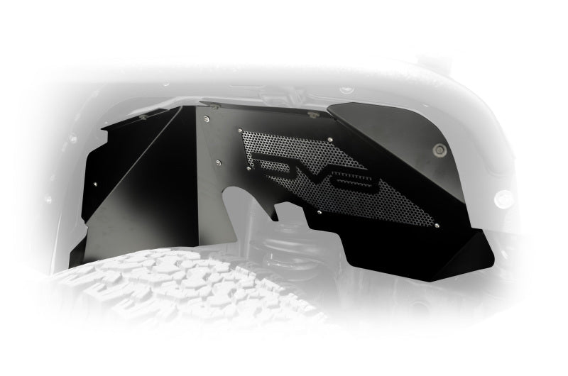 DV8 Offroad Black Aluminum Inner Fender (FRONT): Jeep Wrangler JK 2007-2018