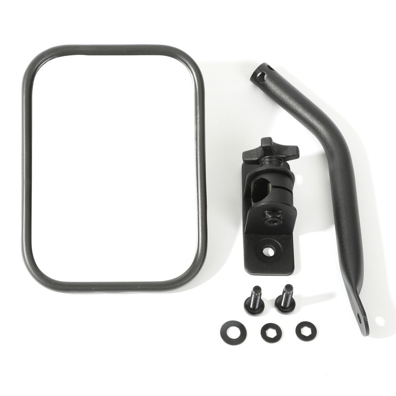 Rugged Ridge Textured Black Rectangular Quick Release Mirror | Jeep Wrangler JK (07-18) / JL (18-25) (11025.14)