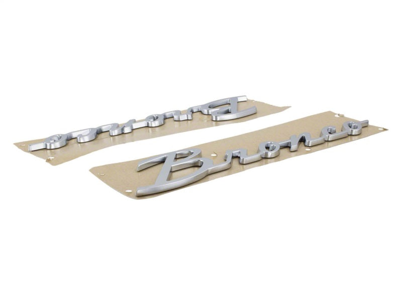 Ford Racing Silver Bronco Script Fender Badge | Ford Bronco (21-26) (M-1447-BSS)