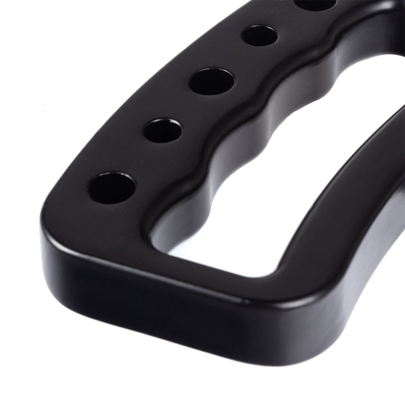 Rugged Ridge Black Aluminum Cross Drilled Grab Handles (FRONT): Jeep Wrangler (07-18)