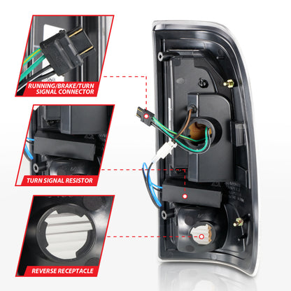 ANZO LED Tail Light Assembly w/ Light Bar Black Housing Smoke Lens | Ford F-150 (97-03) (311378)