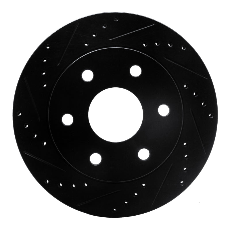 R1 2021-2025 Ford F-150 4WD Rear Left Drilled & Slotted Black Brake Rotor | Ford Bronco (21-26) (ECB-54289L)