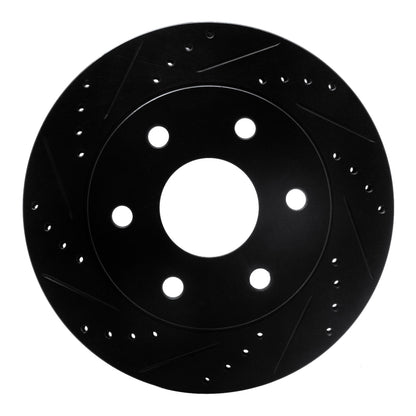 R1 2021-2025 Ford F-150 4WD Rear Left Drilled & Slotted Black Brake Rotor | Ford Bronco (21-26) (ECB-54289L)