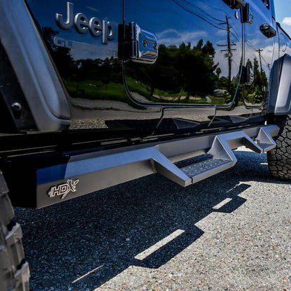Westin Textured Black HDX Drop Nerf Step Bars: Jeep Gladiator (2020-2024)