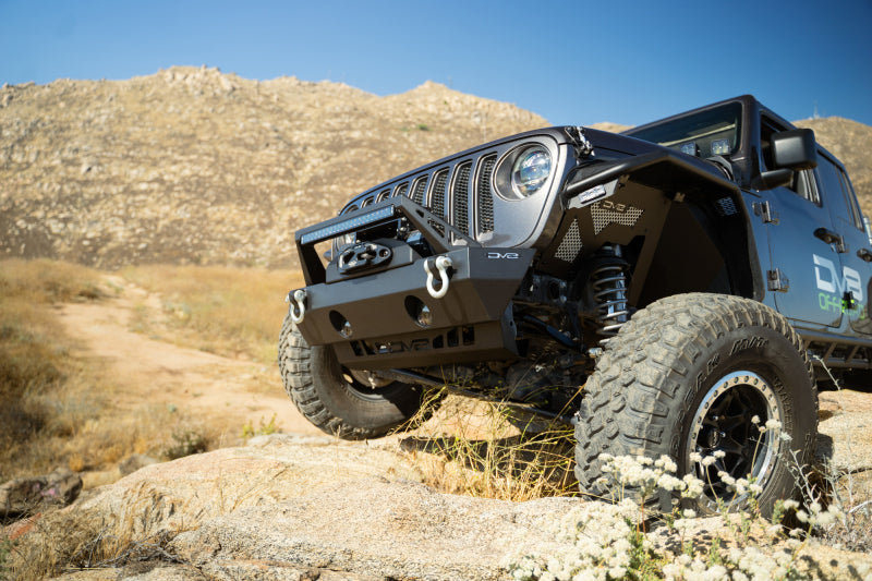 DV8 Offroad Front Bumper Sway-Bar Disconnect Motor Skid Plate | Jeep Wrangler JL (18-25) / Gladiator JT (20-25) (SPJL-02)