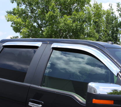 AVS Ventvisor Outside Mount Window Deflectors (4PC, Chrome): RAM 1500 Crew Cab 2019 - 2025