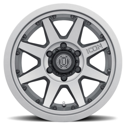 ICON Rebound Pro 17x8.5 5x5 -6mm Offset Titanium Wheel | Jeep Gladiator JT / Wrangler JL / Wrangler JK (20-25 / 18-25 / 07-18) (21817857345TT)