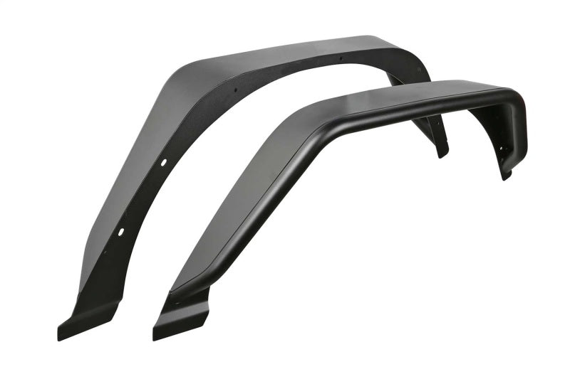 Fabtech Textured Black Steel Tube Fenders (REAR): Jeep Wrangler 2018-2024