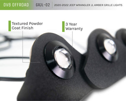 DV8 Offroad Amber Marker Lights: Jeep Wrangler (18-21) / Wrangler JK (18)