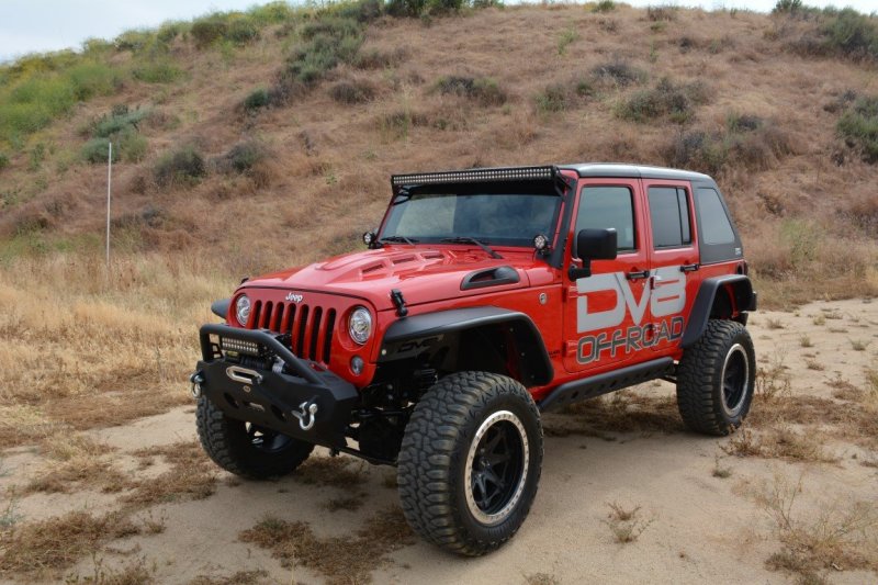 DV8 Offroad Metal Heat Dispersion Hood: Jeep Wrangler JK 2007-2018 w/ Primer Black