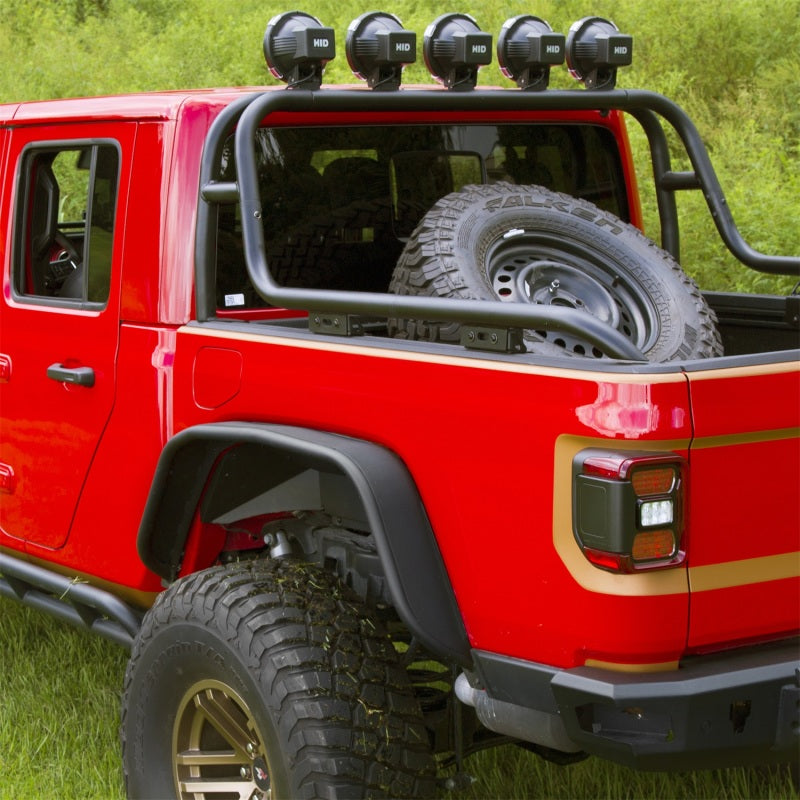 Rugged Ridge Steel Tube Rear Fender Flare Kit (REAR): Jeep Gladiator (18-26) - Black
