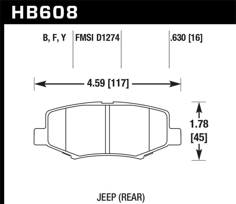 Hawk Performance HPS Rear Brake Pads (REAR): Jeep Wrangler JK 2007-18