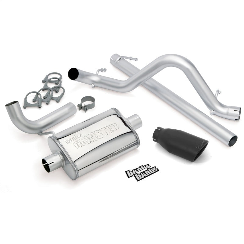 Banks Power Monster Exhaust System Cerakote Black Tip (REAR): Jeep Wrangler JK 2007-2011 3.8L 2-Door