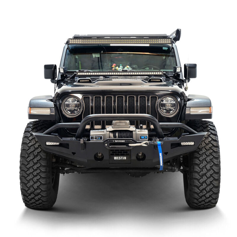 Westin Textured Black Front Bumper: Jeep Gladiator 2020-2025 / Wrangler JL 2018-2025