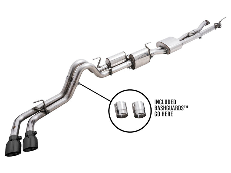 AWE 16-22 Toyota Tacoma Dual Catback Exhaust w/ BashGuard | Toyota Tacoma (16-19, 20-23) (3015-33826)