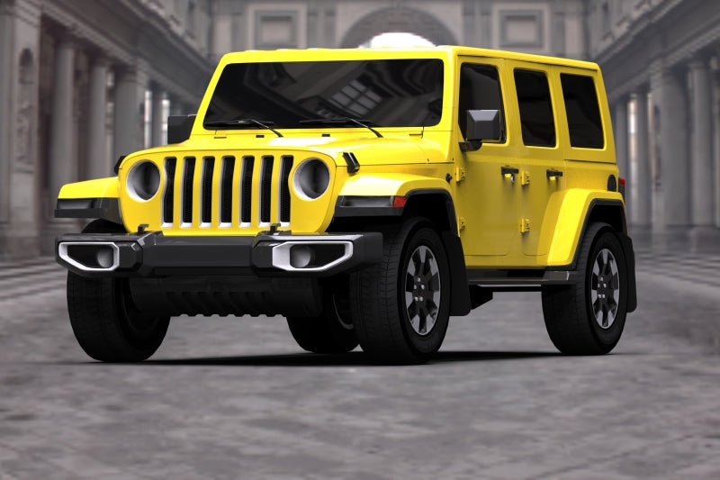 Rally Armor Black UR Mud Flap: Jeep Wrangler 2019-2024 w/ Red Logo