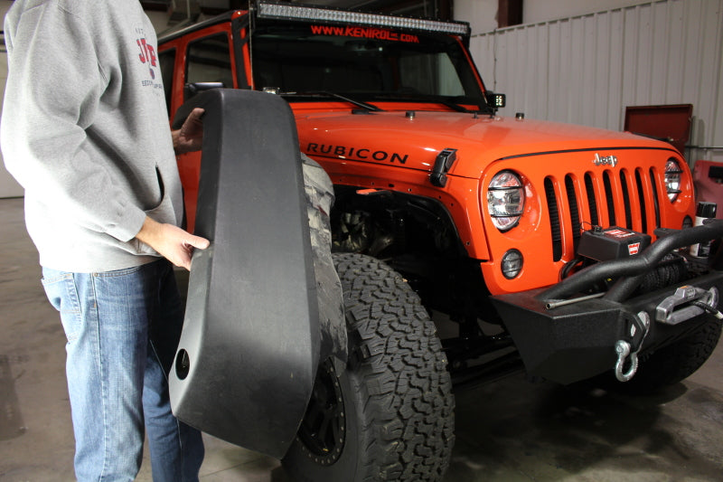 Fishbone Offroad Aluminum Black Textured Tube Fenders Kit (F&R): Jeep Wrangler / Wrangler JK (07-18)