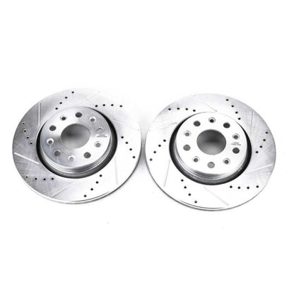 PowerStop 18-19 Jeep Wrangler Front Evolution Drilled & Slotted Rotors | Jeep Gladiator JT / Wrangler JL (20-25) (AR8386XPR)