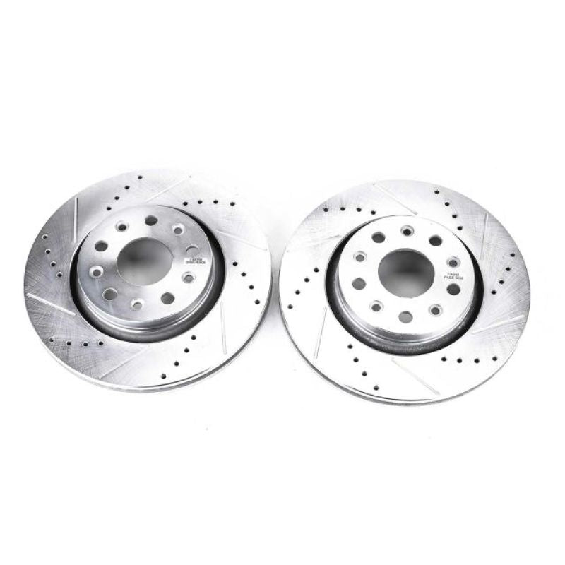 PowerStop 18-19 Jeep Wrangler Front Evolution Drilled & Slotted Rotors | Jeep Gladiator JT / Wrangler JL (20-25) (AR8386XPR)