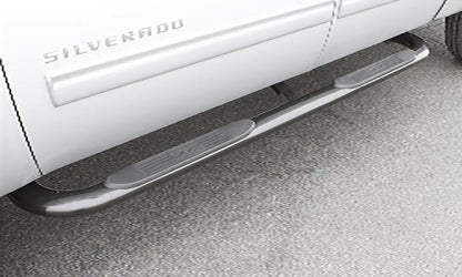 LUND Oval Curved SS Nerf Bars | Chevrolet Silverado 1500 / 2500HD / 3500HD / GMC Sierra 1500 / 2500HD / 3500HD (19-26) (23288964)
