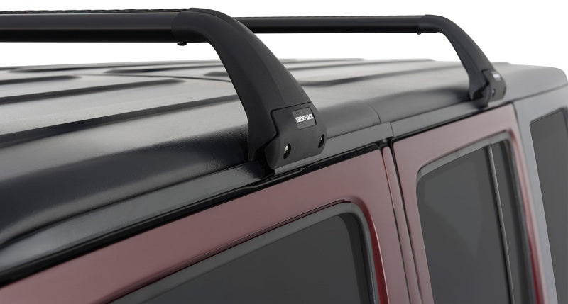 Rhino-Rack Vortex SG 2 Bar Hard Top Roof Rack - Black: Fits Jeep Wrangler / Gladiator (07-26)
