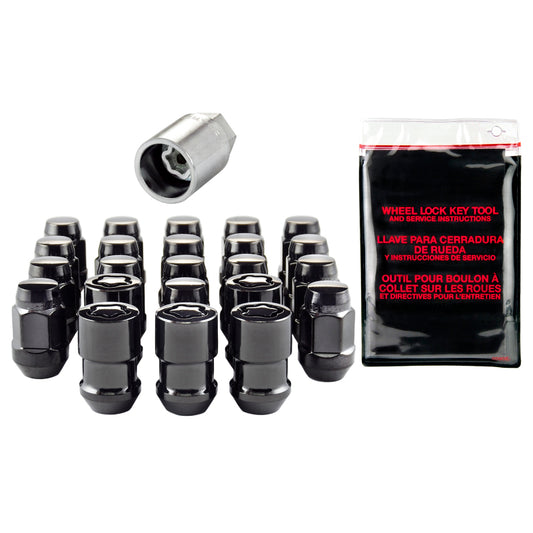 McGard Bulge Cone Seat Exposed Style Wheel Installation Kit / Black (84563BK)