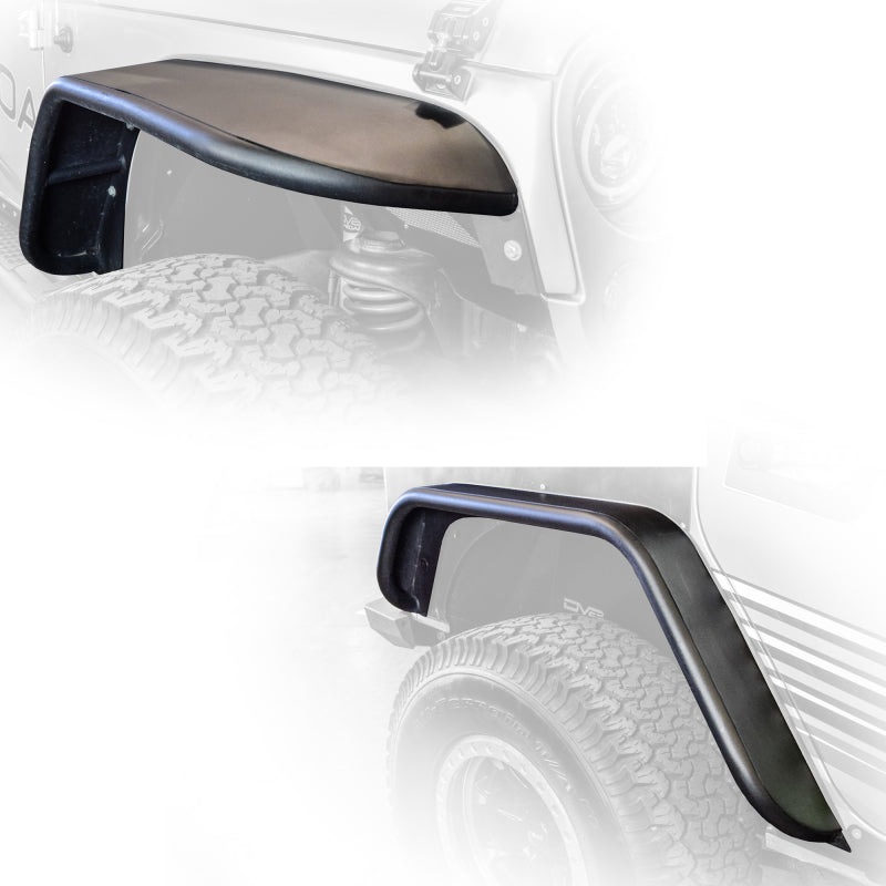 DV8 Offroad Flat Tube Fenders (FRONT AND REAR): Jeep Wrangler JK 2007-2018