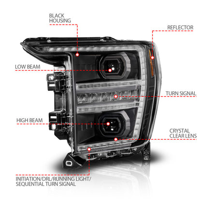 ANZO LED Projector Headlight w/ Switchback + Sequential | Ford F-150 (21-23) (111594-L)