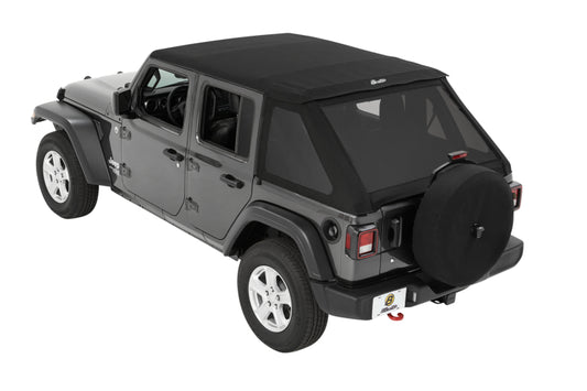 Bestop Trektop Soft Top Premium Black Twill (F&R): Jeep Wrangler JL 2018-2025 2.0L Turbo/3.6L V6