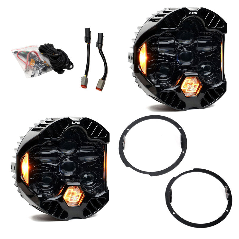 Baja Designs LP6 LED Headlight Kit: Jeep Wrangler / Grand Cherokee (07-18 / 05-10) - Amber
