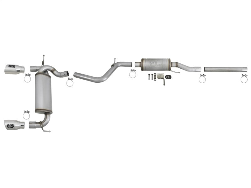 aFe Rebel Series 2.5" Cat-Back Exhaust Polished Tips (REAR): Jeep Wrangler JK 2007-2018 3.8/3.6L