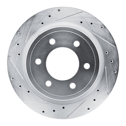R1 Concepts Rear Left Drilled & Slotted Silver Brake Rotor | Ford Bronco (21-26) (631-54289L)