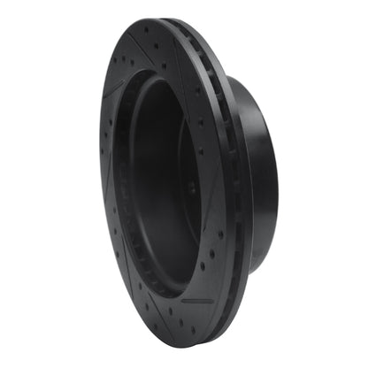 R1 Rear Left Drilled & Slotted Black Brake Rotor | Ford Bronco / Ranger (19-26) (ECB-54276L)